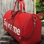 LOUIS VUITTON X SUPREME EPI LEATHER KEEPALL BANDOULIERE 45 RED