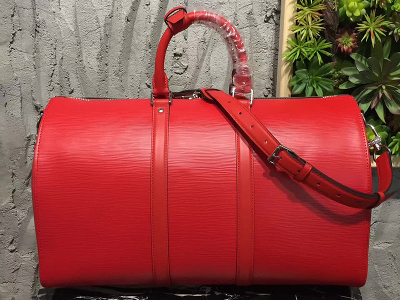 LOUIS VUITTON X SUPREME EPI LEATHER KEEPALL BANDOULIERE 45 RED