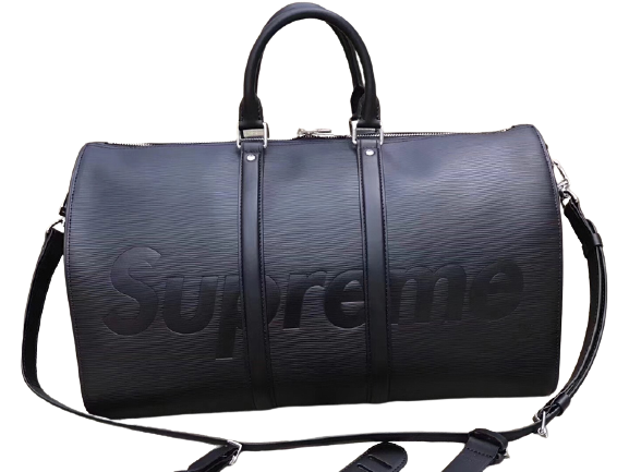 LOUIS VUITTON X SUPREME EPI LEATHER KEEPALL BANDOULIERE 45 BLACK