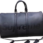 LOUIS VUITTON X SUPREME EPI LEATHER KEEPALL BANDOULIERE 45 BLACK