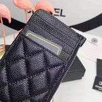 CHANEL QUILTED LEATHER COIN PURSE AND CARD HOLDER WALLET BLACK