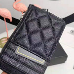 CHANEL QUILTED LEATHER COIN PURSE AND CARD HOLDER WALLET BLACK