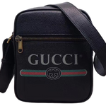 GUCCI PRINT MESSENGER BAG BLACK