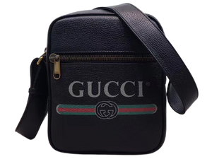 GUCCI PRINT MESSENGER BAG BLACK