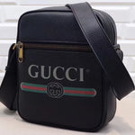 GUCCI PRINT MESSENGER BAG BLACK