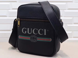 GUCCI PRINT MESSENGER BAG BLACK