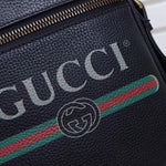 GUCCI PRINT MESSENGER BAG BLACK