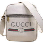 GUCCI PRINT MESSENGER BAG BLACK WHITE