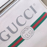 GUCCI PRINT MESSENGER BAG BLACK WHITE