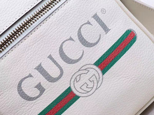 GUCCI PRINT MESSENGER BAG BLACK WHITE