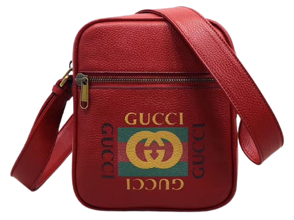 GUCCI PRINT MESSENGER BAG RED