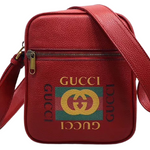 GUCCI PRINT MESSENGER BAG RED