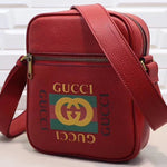 GUCCI PRINT MESSENGER BAG RED