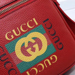 GUCCI PRINT MESSENGER BAG RED