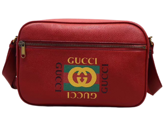 GUCCI PRINT SHOULDER BAG RED