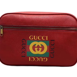 GUCCI PRINT SHOULDER BAG RED