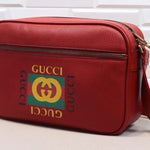 GUCCI PRINT SHOULDER BAG RED