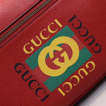 GUCCI PRINT SHOULDER BAG RED