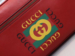 GUCCI PRINT SHOULDER BAG RED