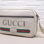 GUCCI PRINT SHOULDER BAG WHITE