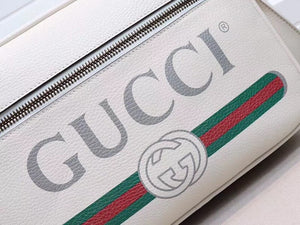 GUCCI PRINT SHOULDER BAG WHITE