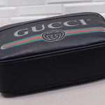 GUCCI PRINT SHOULDER BAG BLACK