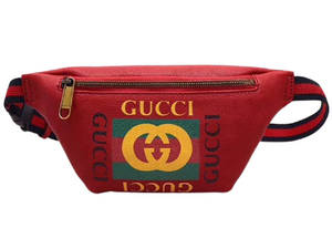 GUCCI PRINT SMALL BELT BAG RED