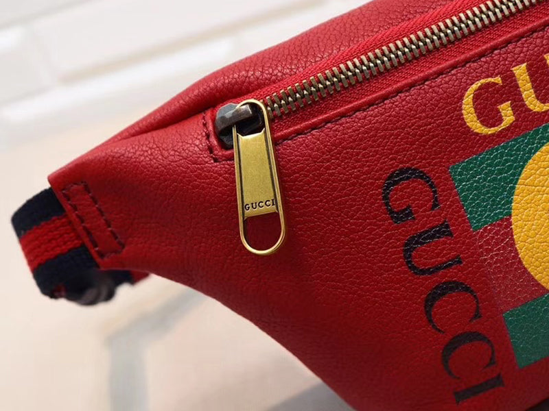 GUCCI PRINT SMALL BELT BAG RED