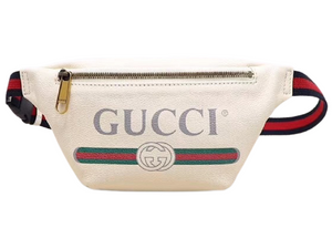 GUCCI PRINT SMALL BELT BAG WHITE