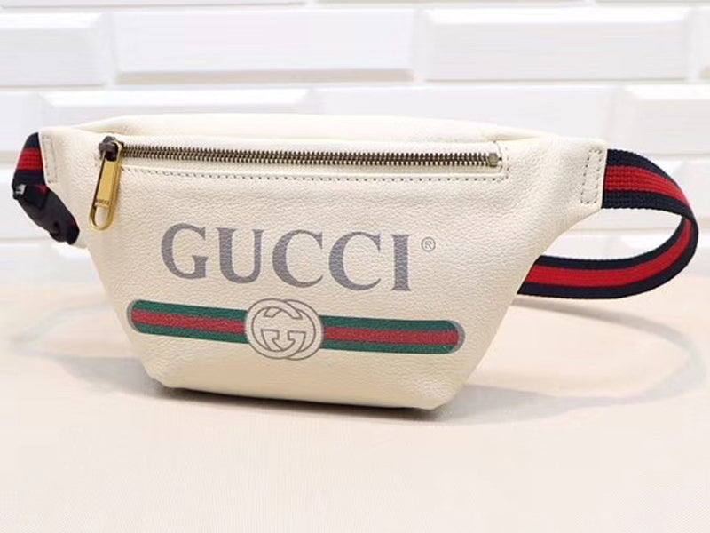 GUCCI PRINT SMALL BELT BAG WHITE