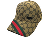 GUCCI BLACK GG CANVAS BASEBALL CAP WITH WEB