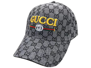 GUCCI GREY GG WITH VINTAGE LOGO BASEBALL CAP