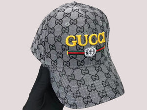 GUCCI GREY GG WITH VINTAGE LOGO BASEBALL CAP