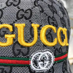 GUCCI GREY GG WITH VINTAGE LOGO BASEBALL CAP