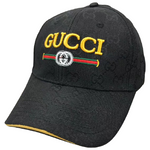 GUCCI VINTAGE LOGO BASEBALL CAP WITH BLACK GG FABRIC