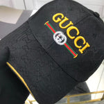 GUCCI VINTAGE LOGO BASEBALL CAP WITH BLACK GG FABRIC