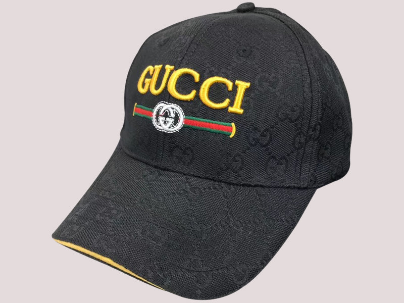 GUCCI VINTAGE LOGO BASEBALL CAP WITH BLACK GG FABRIC