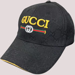 GUCCI VINTAGE LOGO BASEBALL CAP WITH BLACK GG FABRIC