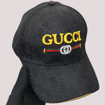 GUCCI VINTAGE LOGO BASEBALL CAP WITH BLACK GG FABRIC