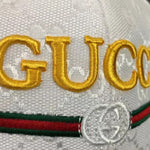 GUCCI WHITE GG WITH VINTAGE LOGO BASEBALL CAP