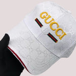 GUCCI WHITE GG WITH VINTAGE LOGO BASEBALL CAP