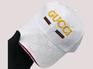 GUCCI WHITE GG WITH VINTAGE LOGO BASEBALL CAP