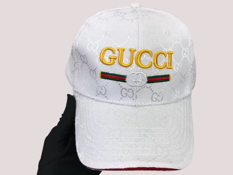 GUCCI WHITE GG WITH VINTAGE LOGO BASEBALL CAP