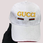 GUCCI WHITE GG WITH VINTAGE LOGO BASEBALL CAP