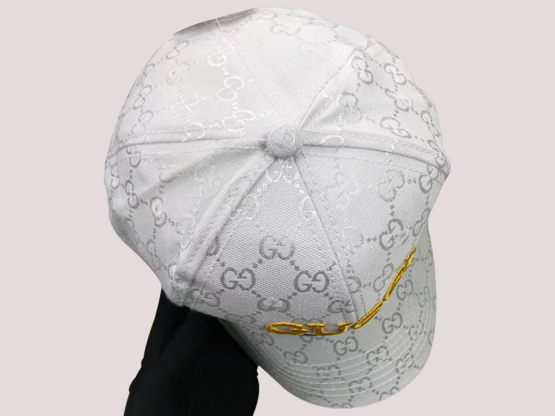 GUCCI WHITE GG WITH VINTAGE LOGO BASEBALL CAP