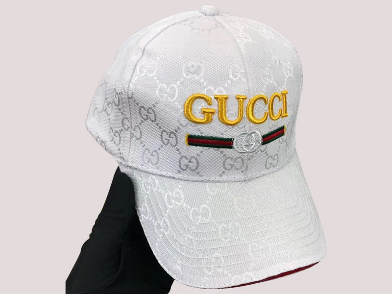 GUCCI WHITE GG WITH VINTAGE LOGO BASEBALL CAP