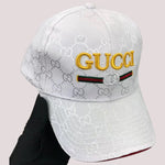 GUCCI WHITE GG WITH VINTAGE LOGO BASEBALL CAP