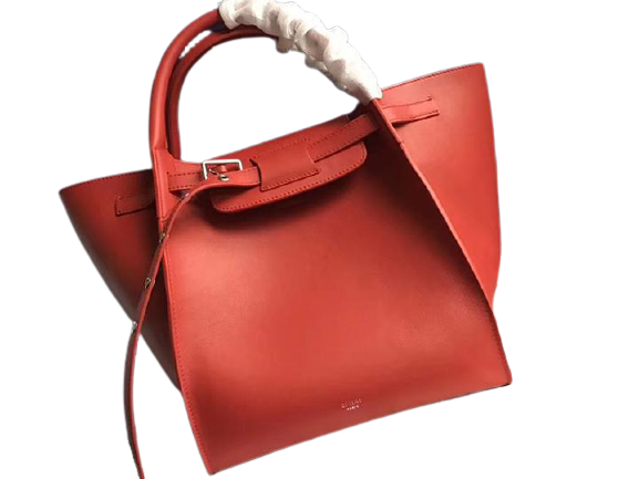 CELINE SMALL BIG BAG WITH LONG STRAP IN SUPPLE GRAINED CALFSKIN RED