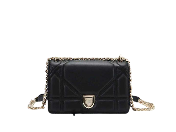 DIOR SMALL DIORAMA LAMBSKIN BAG BLACK D0526