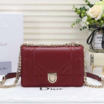 DIOR SMALL DIORAMA LAMBSKIN BAG BURGUNDY D05261